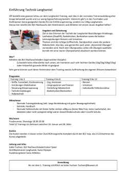 Einf&uuml;hrung Technik Langhantel