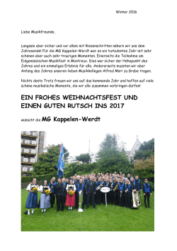 Newsletter Winter 2016 - Musikgesellschaft Kappelen