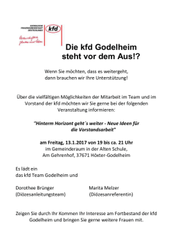 Infoveranstaltung zur Mitarbeit bei der kfd