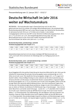Deutsche Wirtschaft im Jahr 2016 weiter auf Wachstumskurs (PDF