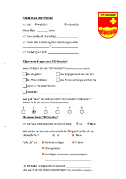 Mitgliederfragebogen 2016, TSV Handorf