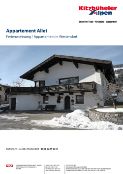 Appartement Allet in Westendorf