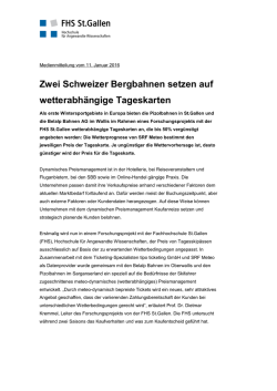FHS - meteo-dynamisches Pricing - Medienmitteilung