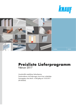 Preisliste Lieferprogramm