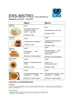 ERS-BISTRO Online-Bestellung Menü 1 Menü 2 - Ernst-Reuter