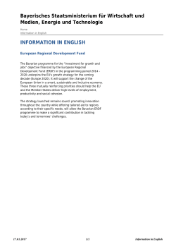 Information in English: Europ&auml;ischer Fonds f&uuml;r regionale Entwicklung