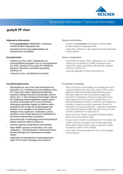 Technische Information / Technical Information gudy&reg; PP clear