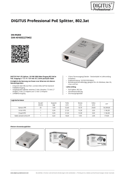 DIGITUS Professional PoE Splitter, 802.3at