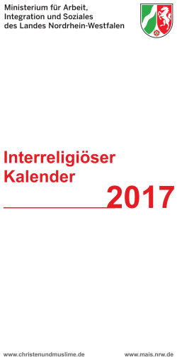 Interreligi&ouml;ser Kalender 2017