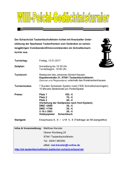 Der Schachclub Tauberbischofsheim richtet mit finanzieller Unter