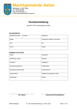 Hundeanmeldung - Marktgemeinde Asten