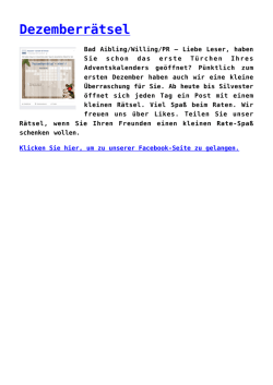 Dezemberrätsel - Aiblinger Stimme
