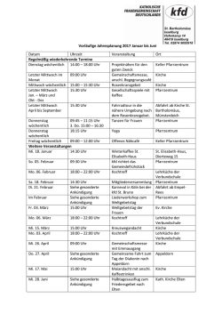 Halbjahr 2017 Kurzform - bei der kfd St. Bartholom&auml;us Isselburg