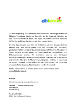 Die Kitas Küperstieg und Tonndorfer Schulstraße sind