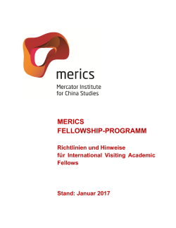 merics fellowship-programm - Mercator Institute for China Studies