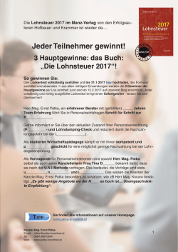 Jeder Teilnehmer gewinnt! 3 Hauptgewinne: das Buch