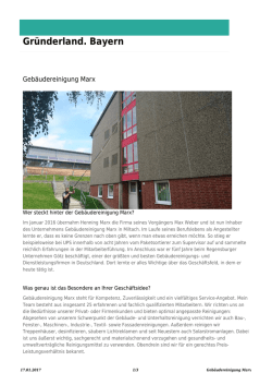 Gebäudereinigung Marx: Gründerland.Bayern
