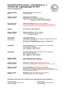 Die Termine finden Sie hier gesammelt zum