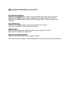 dtv Programm-Informationen Januar 2017