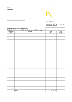 Firma: (Stempel) Waren- und Materialvorräte per: