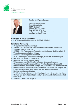 RA Dr. Wolfgang Bongen