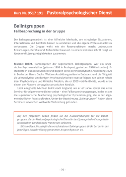 Balintgruppen - Zentrum für Seelsorge