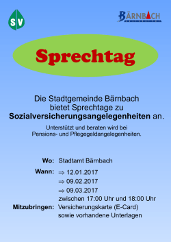 Sprechtag - Bärnbach