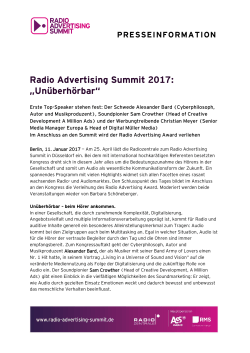 Radio Advertising Summit 2017: „Unüberhörbar“