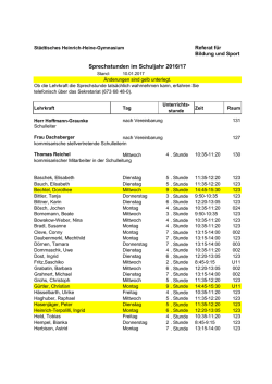 Sprechstunden im Schuljahr 2016/17