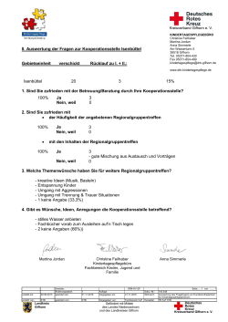 II. Auswertung der Fragen zur Kooperationsstelle Isenb&uuml;ttel