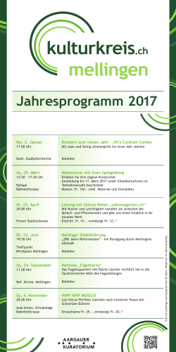Programm 2017.indd - Kulturkreis Mellingen
