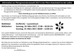 Dorfkirche &ndash; Laurentinum Wahlzeiten: Samstag