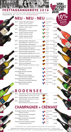 Festtagsangebote 2016 zum