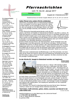 Pfarrnachrichten - Pastoralverbund Delbr&uuml;ck