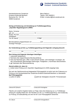 Zulassungsantrag Geprüfte/r Nageldesigner/in