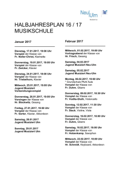 Veranstaltungsprogramm Januar–März 2017 - Stadt Neu-Ulm