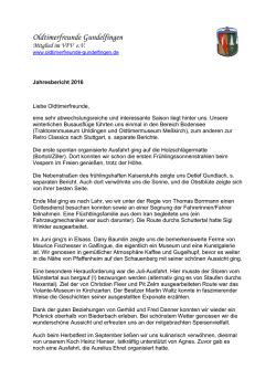 Jahresbericht 2016 - Oldtimerfreunde Gundelfingen