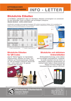 Infoletter - Offenbacher Etikettenfabrik