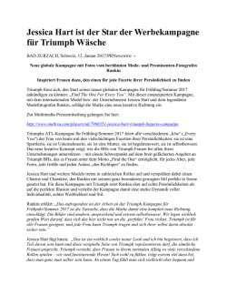 Jessica Hart ist der Star der Werbekampagne f&uuml;r Triumph