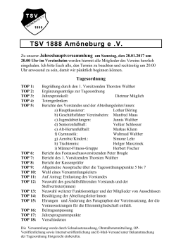 Zur Tagesordnung... - TSV 1888 Amöneburg eV