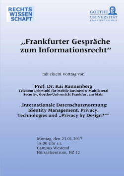 ,,Frankfurter Gespräche zum Informationsrecht`` - Goethe