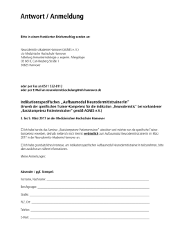 Antwort / Anmeldung - Medizinische Hochschule Hannover
