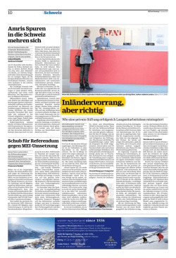 Inl&auml;ndervorrang, aber richtig, NZZ am Sonntag