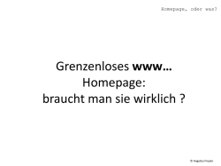 Homepage &ndash; braucht man sowas &uuml;berhaupt ?