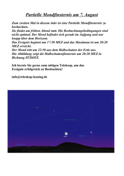 Partielle Mondfinsternis - bei Teleskop
