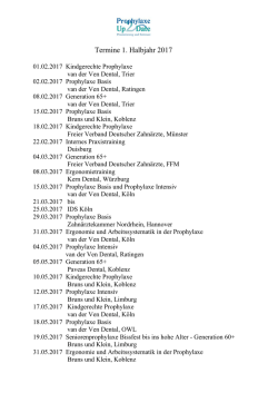 Termine 1. Halbjahr 2017