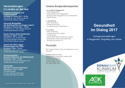 Gesundheit im Dialog 2017 - Klinikum Deggendorf Dingolfing Landau