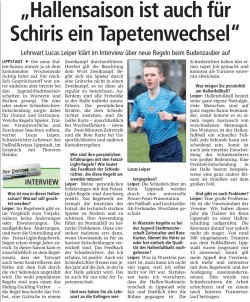 Hallensaison ist auch f&uuml;r Schiris ein Tapetenwechsel