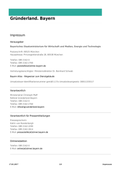 Impressum: Gr&uuml;nderland.Bayern