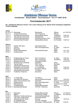Kalender - Offenau